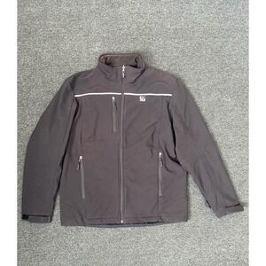 Chick-Fil-A Soft Shell Jacket Black Mens Medium Uniform Full Zip Fleece Oobe